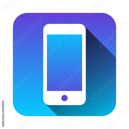 スマホ携帯電話アイコンロングシャドウ青紫