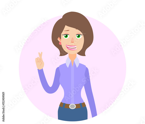 Businesswoman with crossed fingers