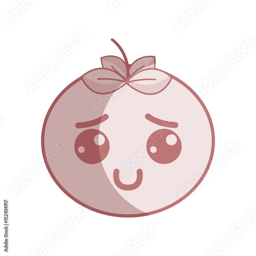 silhouette kawaii nice shy tomato vegetable