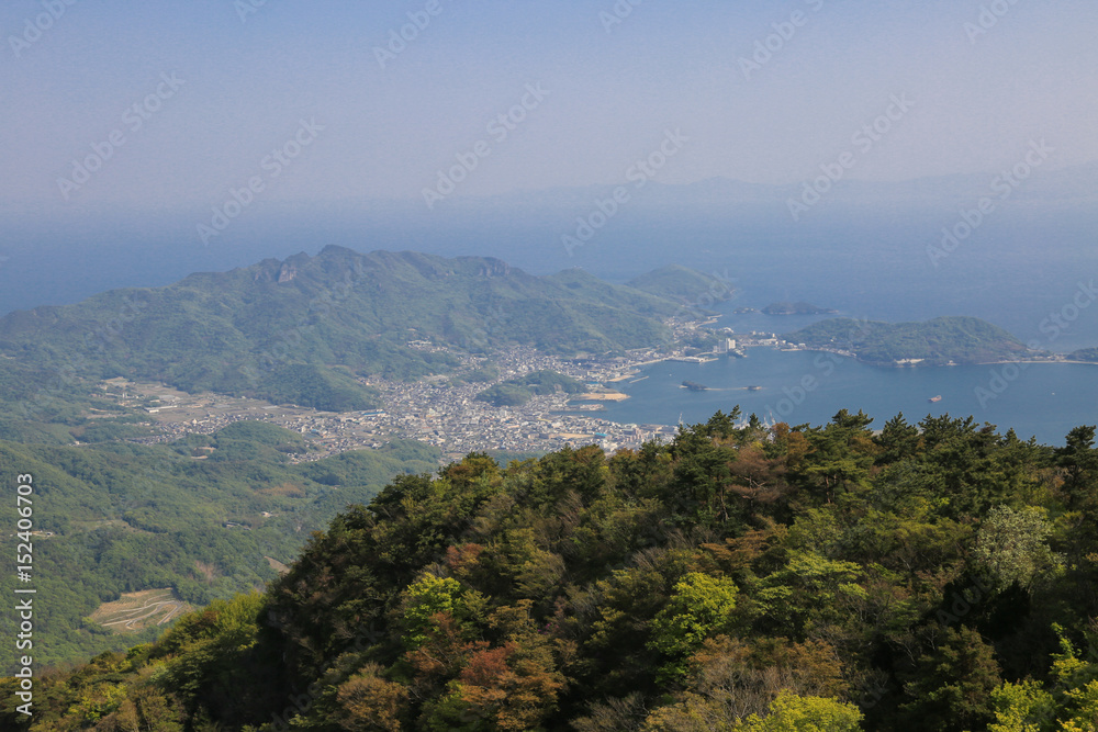 香川県小豆島町　美しの原高原　大観望展望台からの風景