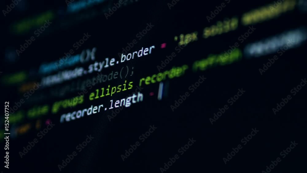 Cyber Attack concept. Virus worm encrypted into software code. 4K.