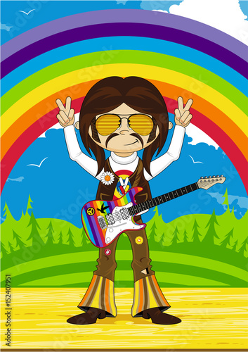 Flower Power Hippie Guitarist
