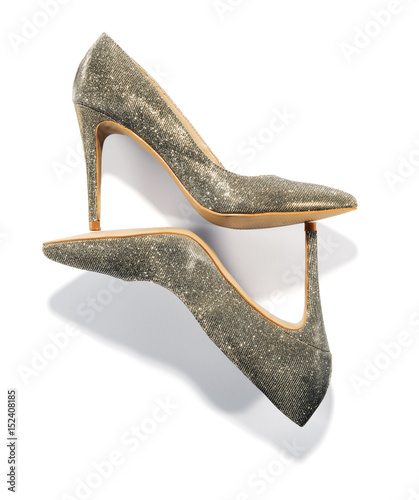 Pair of high heeled stiletto court shoes