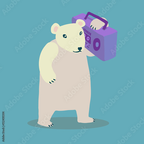 Bear with a boombox