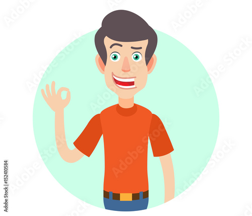 Man showing a okay hand sign