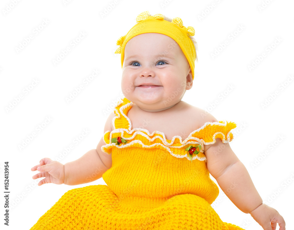 Baby Girls Henri Floral Dress in Yellow Flr