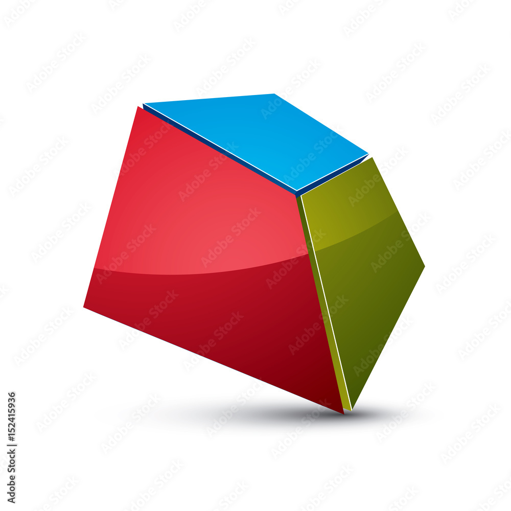Three-dimensional colorful graphical icon isolated on white, teamwork idea vector design element. Abstract company special symbol. Three-dimensional colorful graphical icon isolated on white, teamwork idea vector design element. Abstract company special symbol.