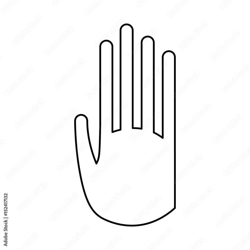 hand vr tocuh technology digital outline vector illustration
