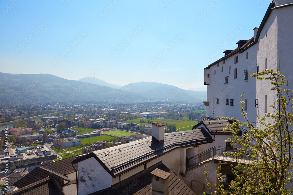 Obraz premium Salzburg landscape, Austria. View from fortress Hohensalzburg