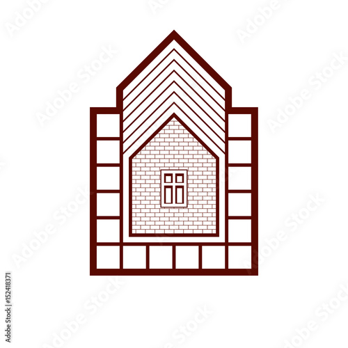 Real estate simple business icon isolated on white background, vector abstract house. Property developer symbol, conceptual sign best for use in advertising and branding.