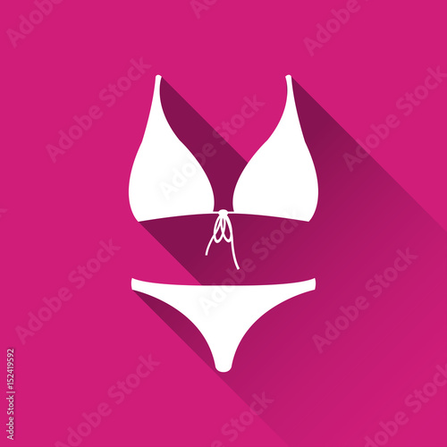 Simple female swimsuit icon, bikini symbol, modern flat style icon, vector illustration