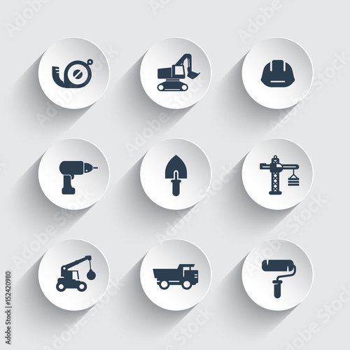 construction icons set