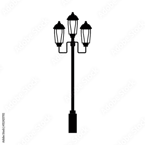 pictogram lamp post light street ornament vector illustration
