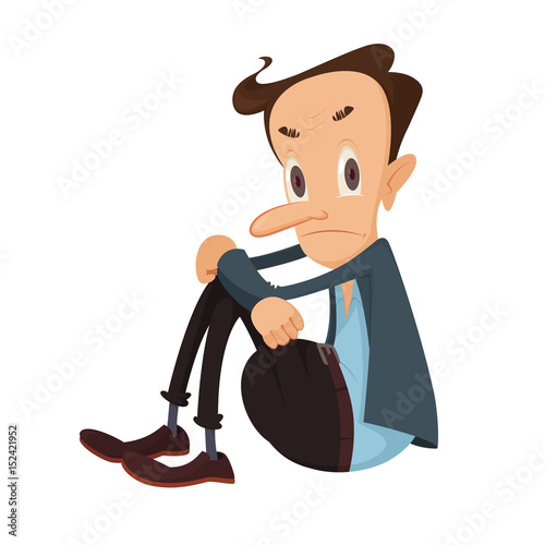 businessman feel helpless