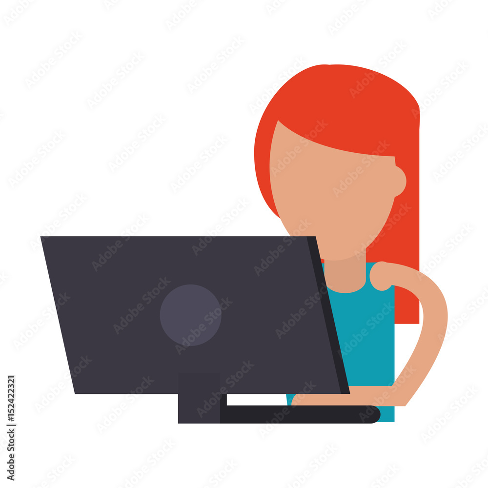 person using laptop computer icon image vector illustration design person using laptop computer icon image vector illustration design