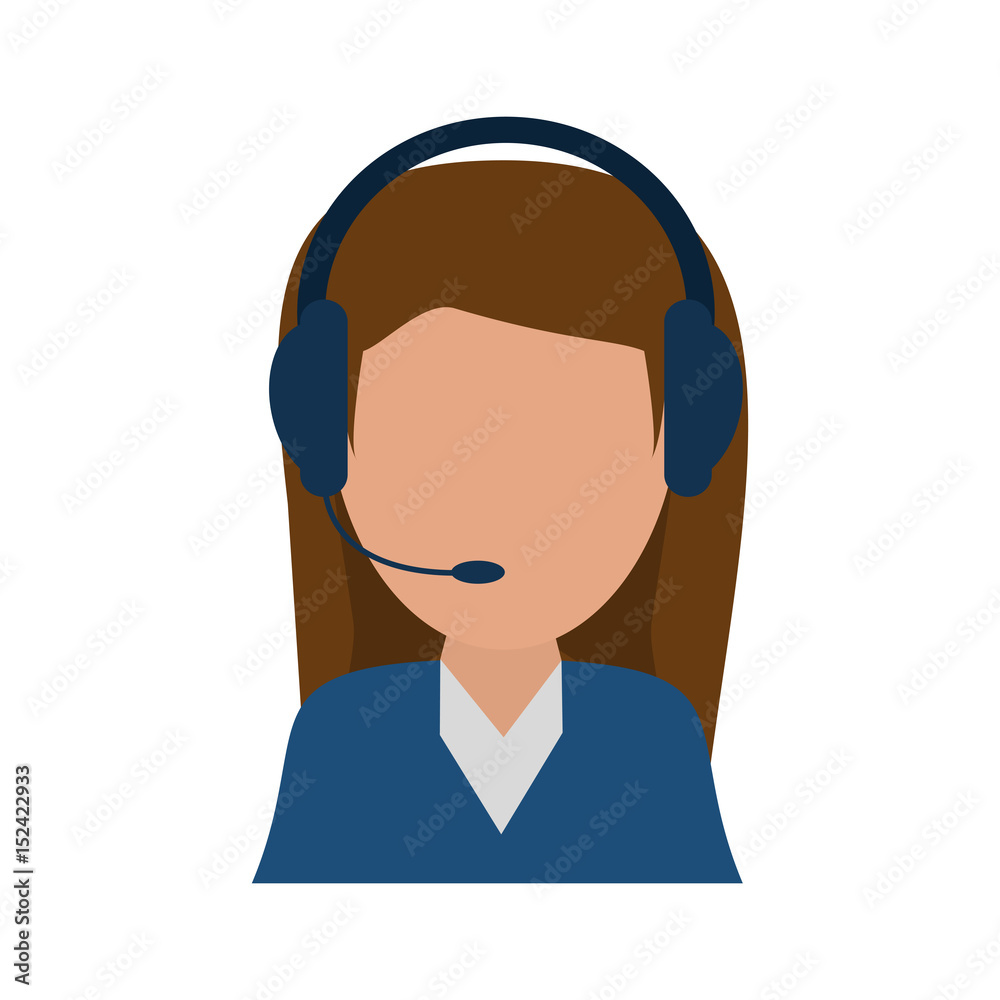 person with headset customer service or call center worker icon image vector illustration design person with headset customer service or call center worker icon image vector illustration design