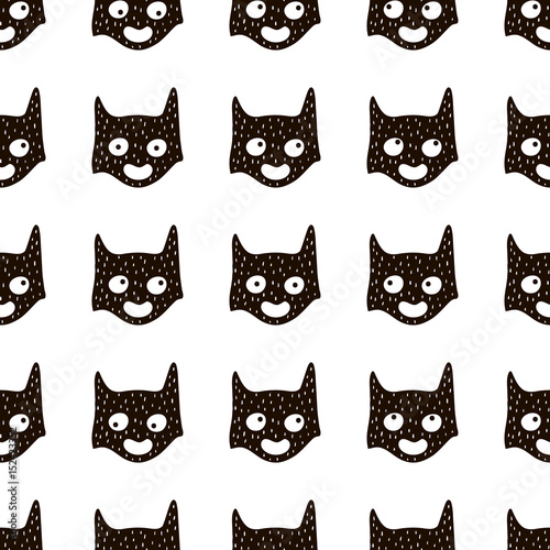 Seamless pattern with cute hero mask in scandinavian style. Creative vector childish background for fabric, textile
