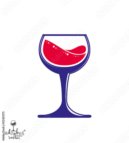 Bright classic vector goblet, stylish alcohol theme illustration. Lifestyle graphic design element - romantic rendezvous idea, eps8.