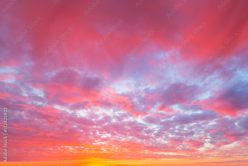 Dramatic sky pattern at sunset