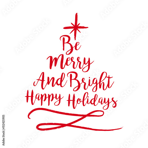 Christmas text quote typography tree illustration
