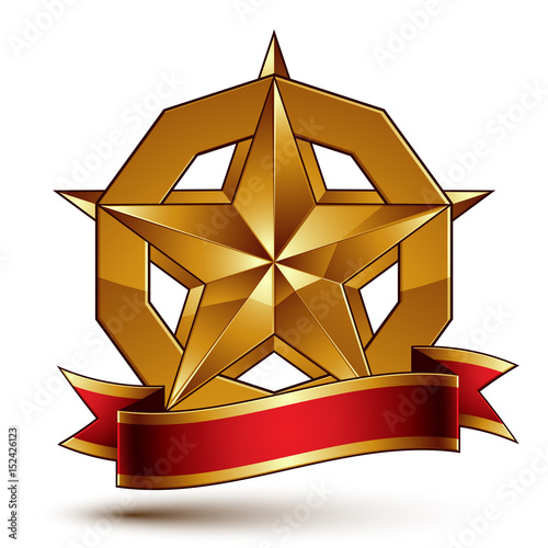 Heraldic golden symbol with...