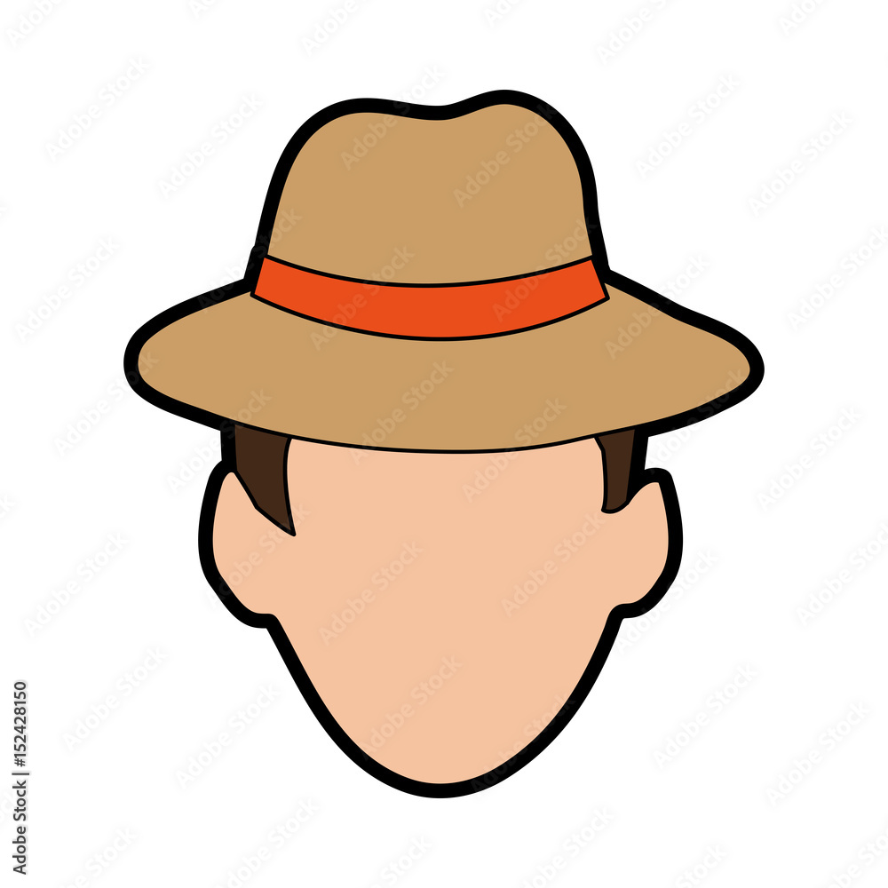 faceless man wearing hat icon image vector illustration design 