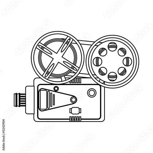 film projector icon image vector illustration design  single black line