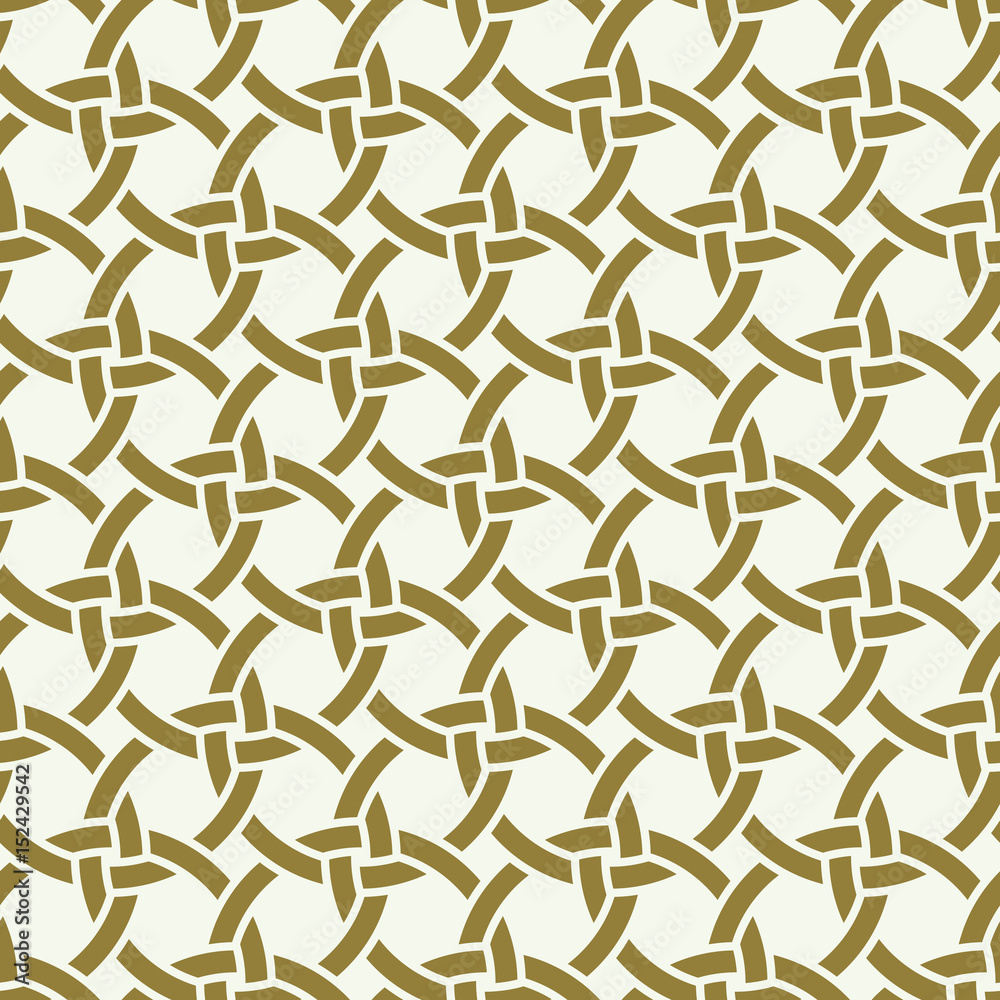 Vector seamless pattern, graphic geometric wrapping paper made using netting circles. Abstract backdrop created with interweave lines and circles can be used in textile and web designs