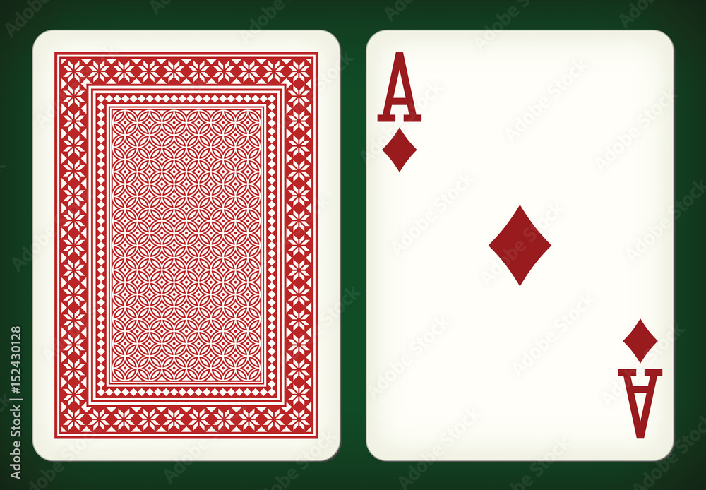 Fototapeta premium Ace of diamonds - playing cards vector illustration