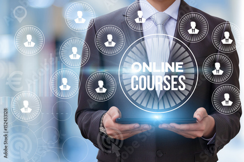 Online course show businessman .