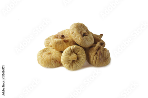 Figs isolated on white background. Dried fruit with copy space for text.