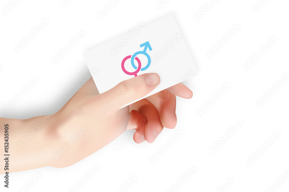 Hand hält Visitenkarte - Aufklärung Hand hält Visitenkarte - Aufklärung