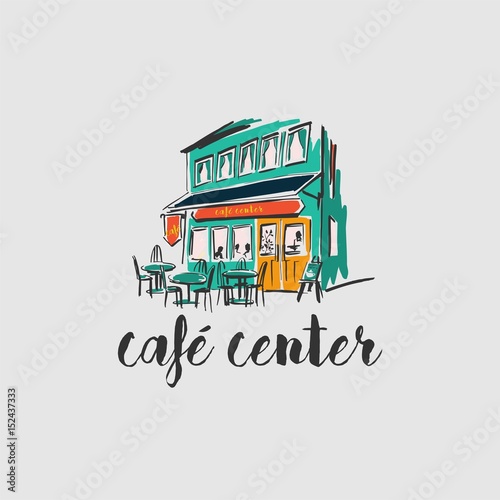 Cafe Center Logo Template Design