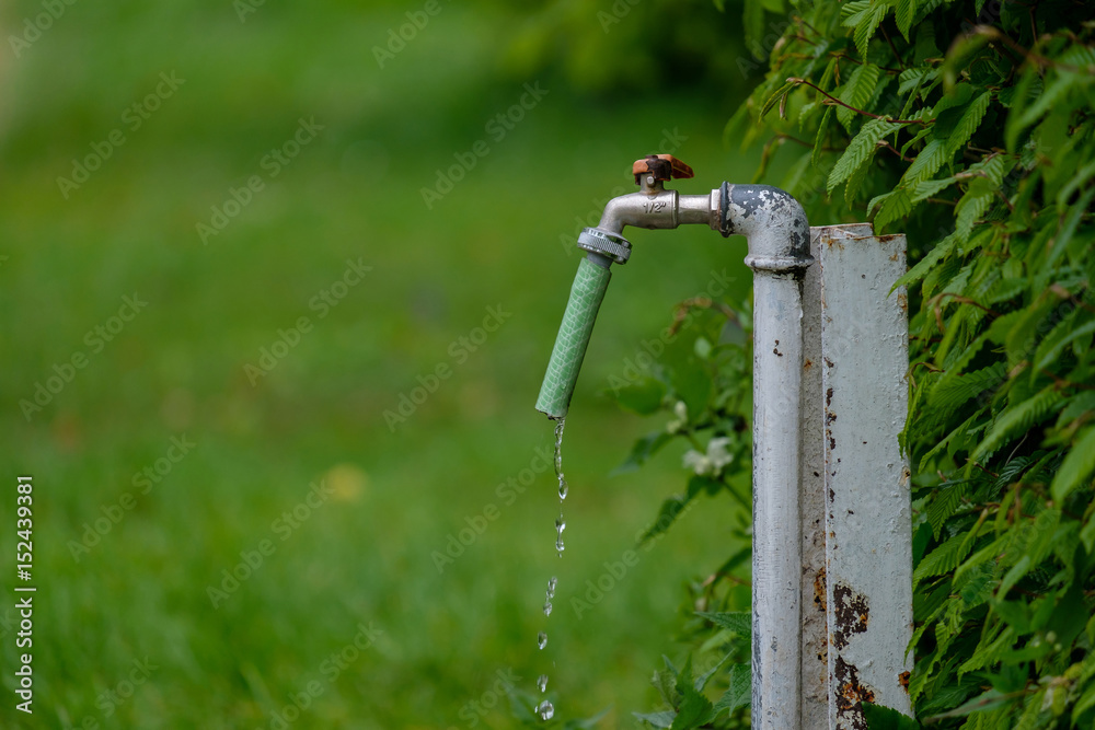 Water drops from faucet. Water drops from faucet.