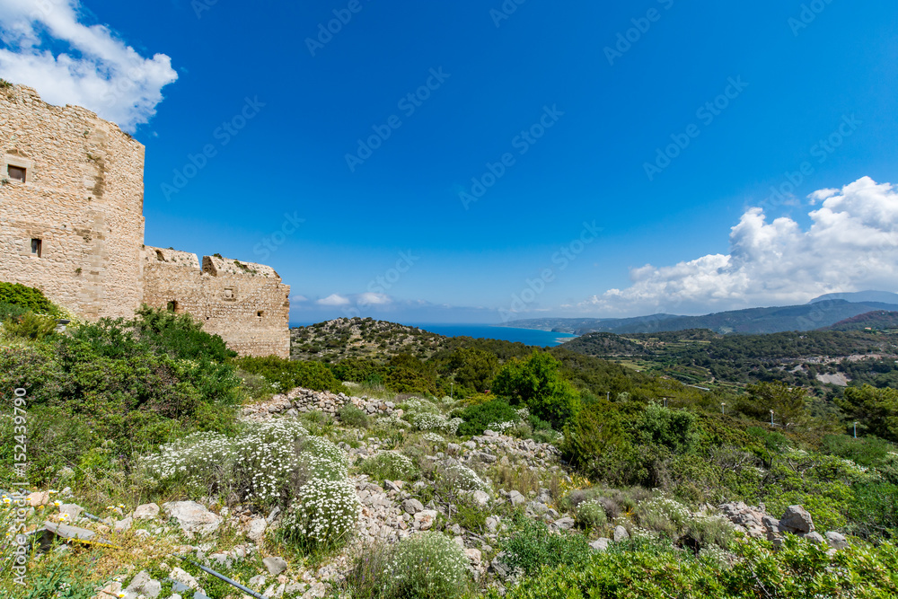 Medieval castle of Kritinia (Kastellos), Rhodes island, Greece