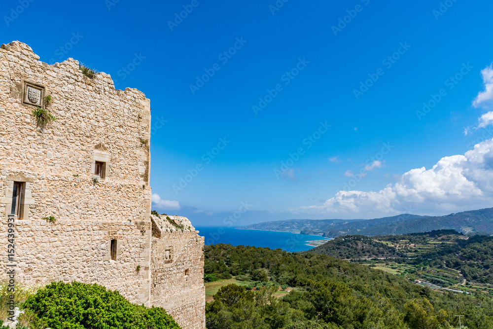 Medieval castle of Kritinia (Kastellos), Rhodes island, Greece Medieval castle of Kritinia (Kastellos), Rhodes island, Greece