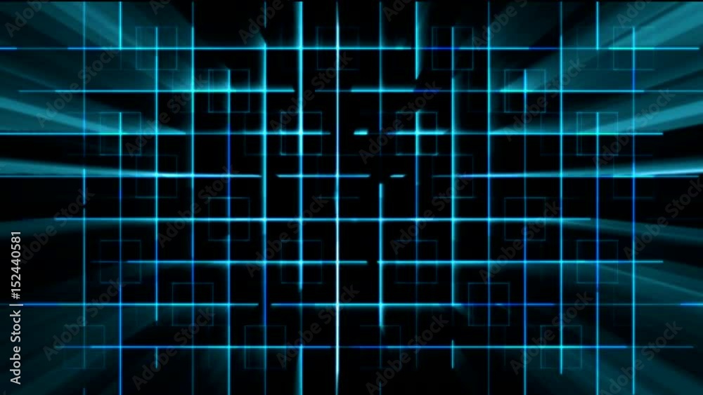 Tron Blue A.I. Cyber Grid with Light Rays Animation Background Backdrop