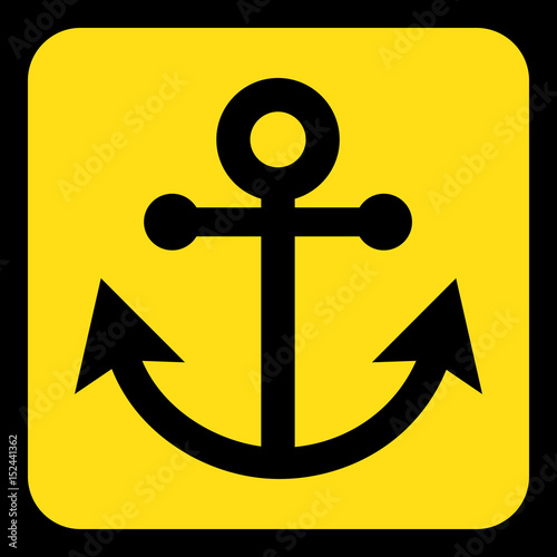 yellow, black information sign - anchor icon