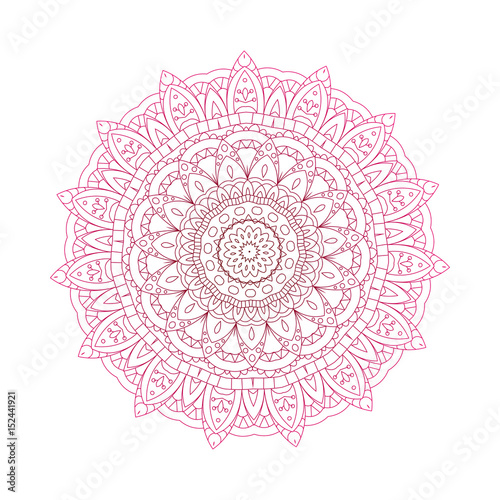 Abstract design black white element. Round mandala in vector. Graphic template for your design. Circular pattern
