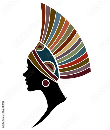 Photos African women silhouette fashion models on white background