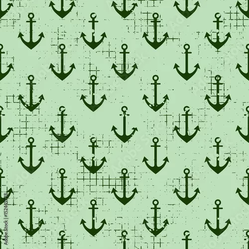 Tapety Wektor bez szwu wzorów Tło z kotwicą Kreatywne geometryczne tła vintage, motyw morski Graficzna ilustracja z otarciem, pęknięciami i ambrozją