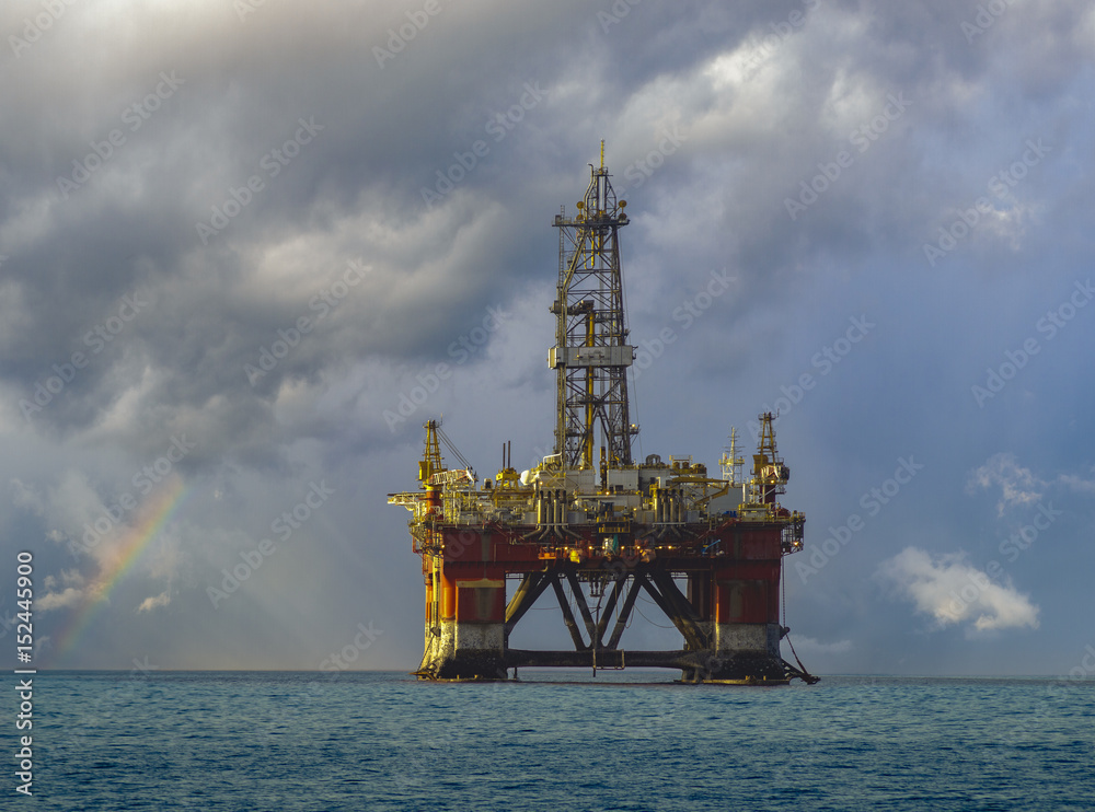 Drilling rig on the ocean Drilling rig on the ocean