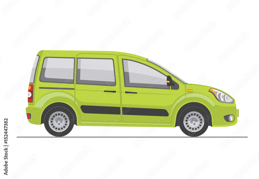 Green car on white background. Flat styled vector illustration.
Green car on white background. Flat styled vector illustration.