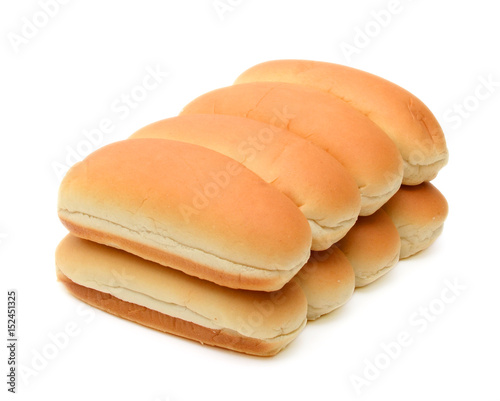 Hot dog buns isolated on white background