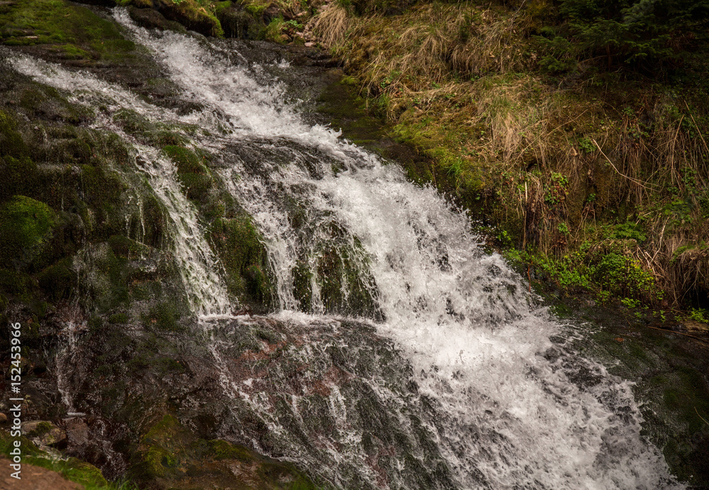 waterfall magic panorama. mountain landscape
