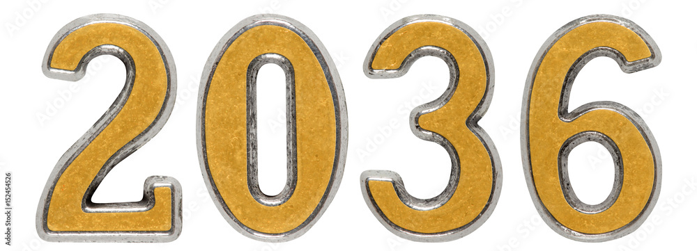 2036 inscription, isolated on white background, 3d render 2036 inscription, isolated on white background, 3d render