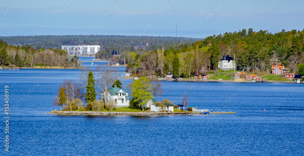 Stockholm archipelago at sunny morning