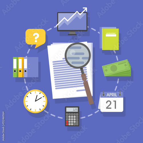 Vector collection of flat and colorful business and finance concepts accounting icons