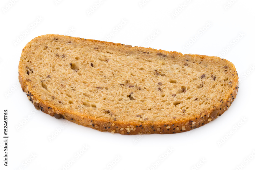 Rye bread slice isolated on white background. Rye bread slice isolated on white background.