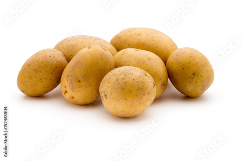 Raw potato isolated on white background.